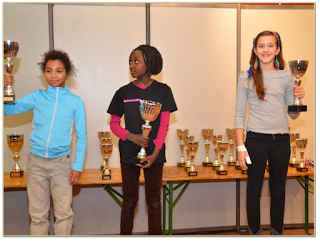 A gauche, Flora, 2ème poussine des championnats de Ligue